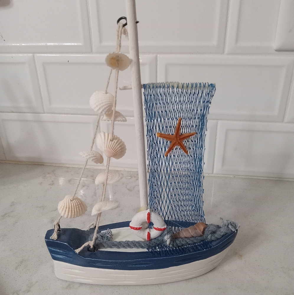 Handmade miniture fishing boat bought in Italy